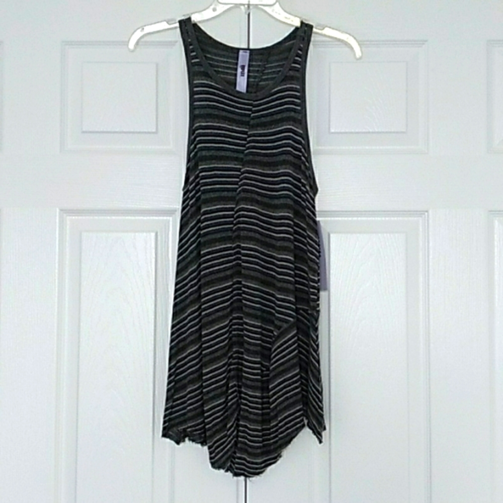Wilt Navy & Black Stripe Twisted Tank Top